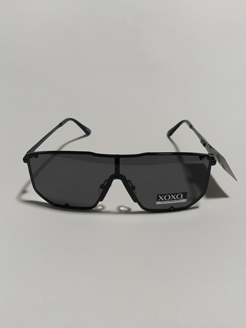 XOXO Oversized Shield Sunglasses Black Flat Top Frame 100% UV Protection.